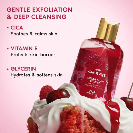 Sugar Plum Cherry Perfume Shower Gel With Cica, Vitamin E