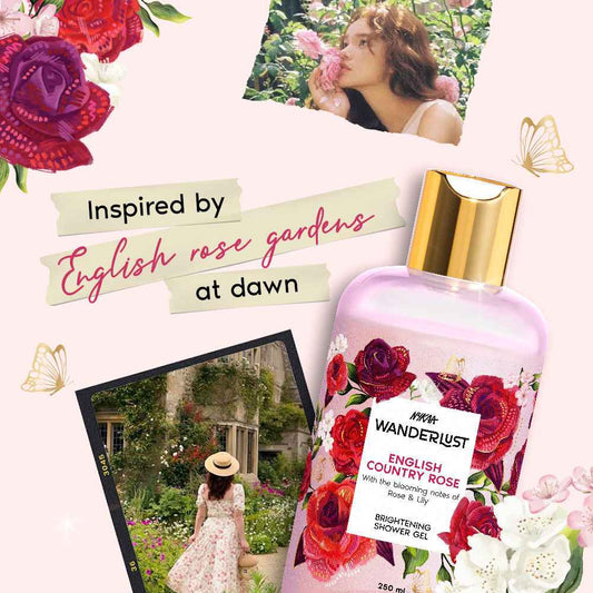 English Country Rose Perfume Body Wash with Vitamin E for Hydration & Barrier Repair