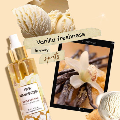 Swiss Vanilla Perfume Hair & Body Mist Long Lasting