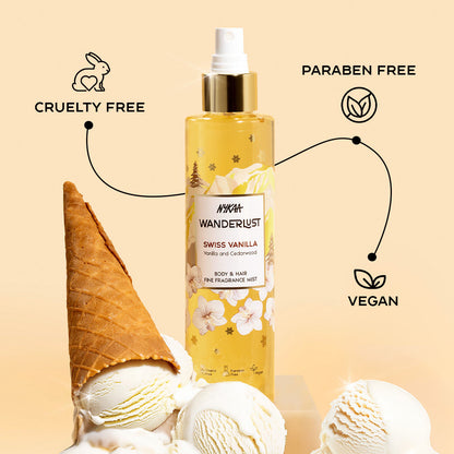 Swiss Vanilla Perfume Hair & Body Mist Long Lasting