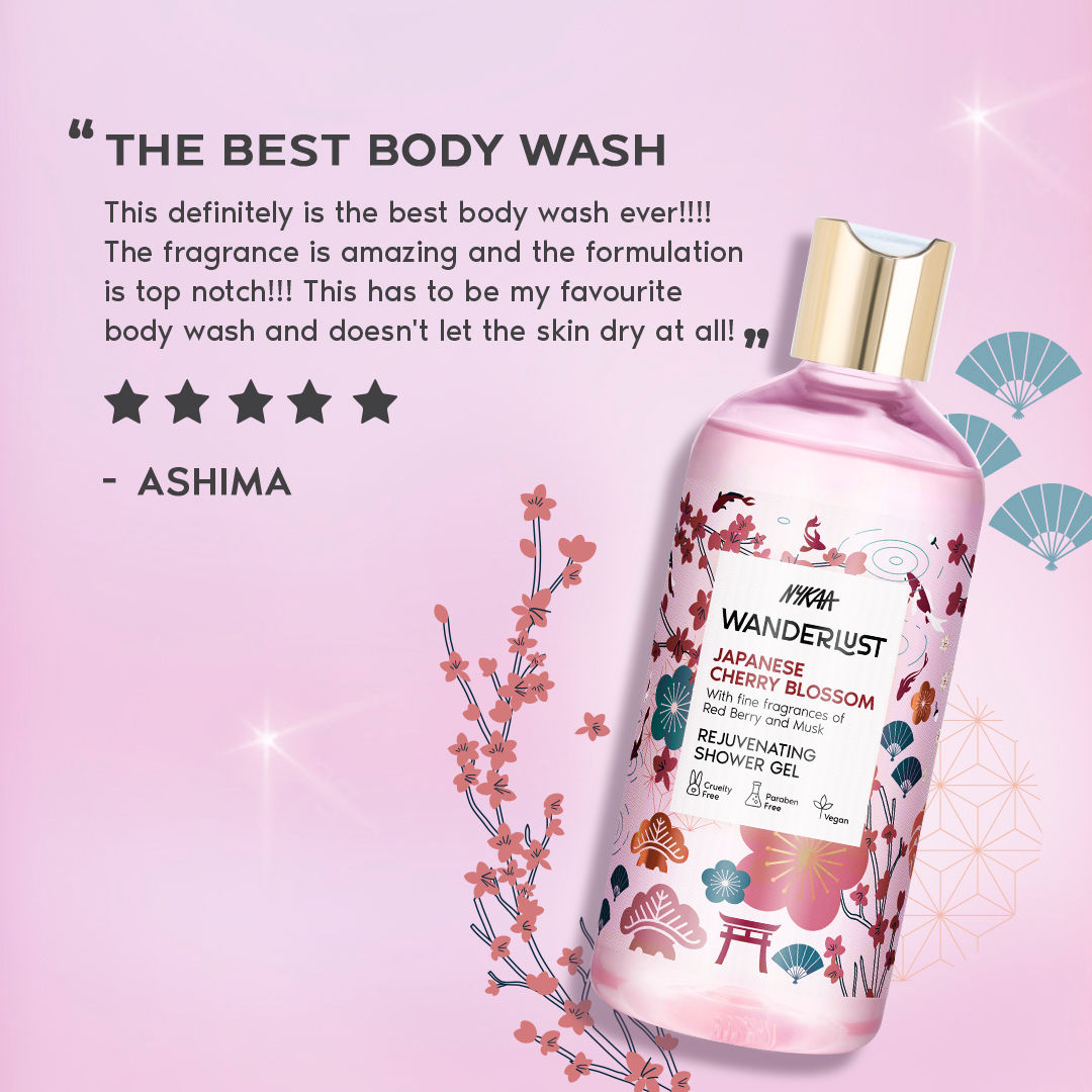 Japanese Cherry Blossom Floral Perfume Body Wash for Hydrated Skin