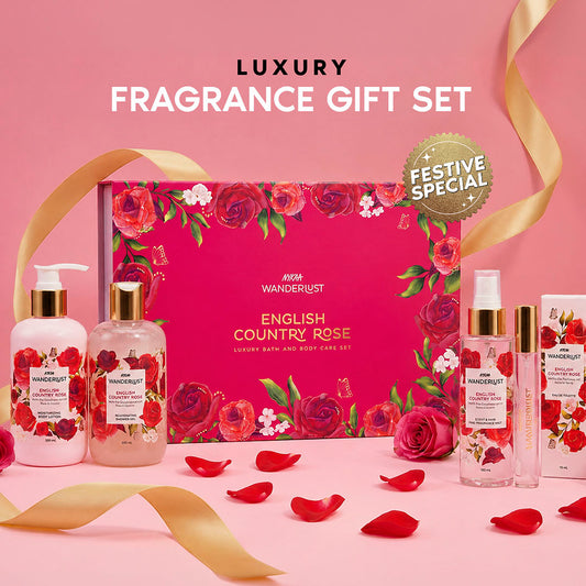 English Country Rose Luxury Gift Set for Women - Shower Gel, Lotion, Mist & EDP