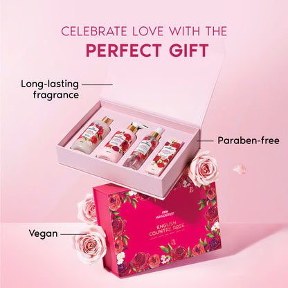 English Country Rose Luxury Gift Set for Women - Shower Gel, Lotion, Mist & EDP