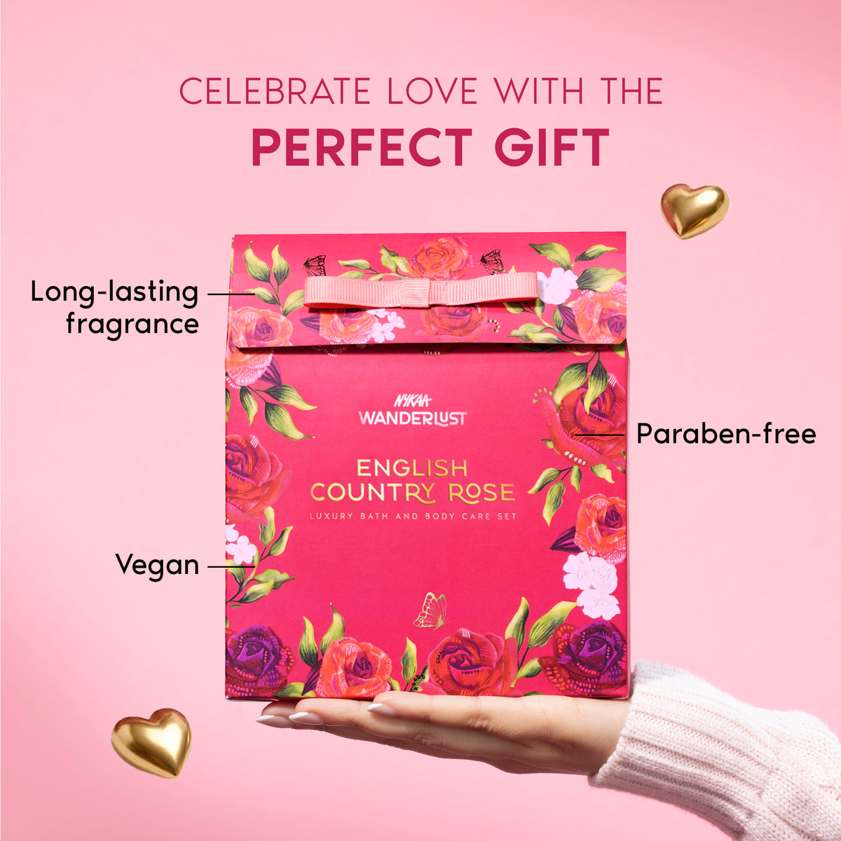 English Country Rose Bath & Body Gift Set for Women - Shower Gel, Lotion, Mist