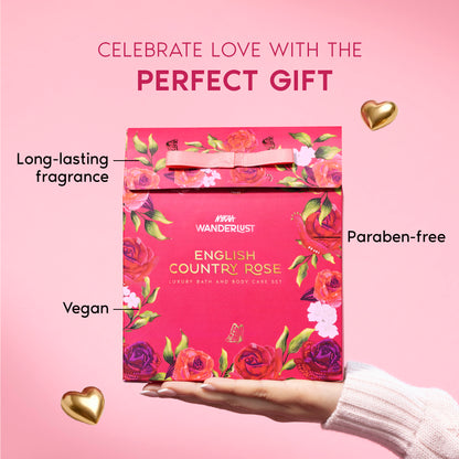 English Country Rose Bath & Body Gift Set for Women - Shower Gel, Lotion, Mist