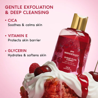 Sugar Plum Cherry Perfume Shower Gel With Cica, Vitamin E