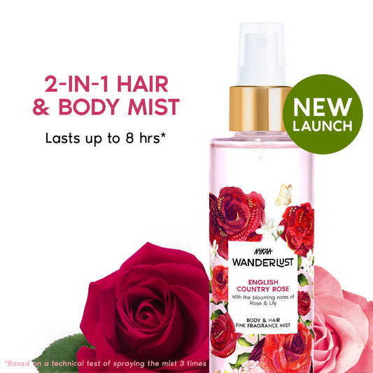 English Country Rose Floral Long Lasting Body & Hair Mist