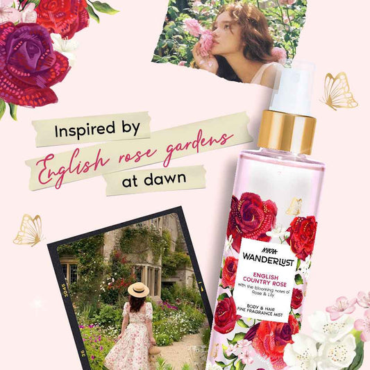 English Country Rose Floral Long Lasting Body & Hair Mist