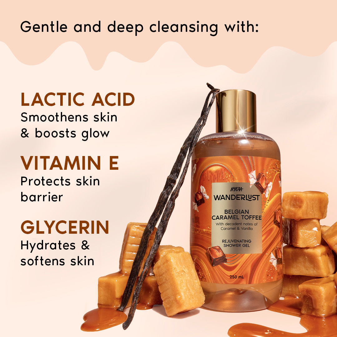 Belgian Caramel Toffee Brightening Body Wash with Lactic Acid