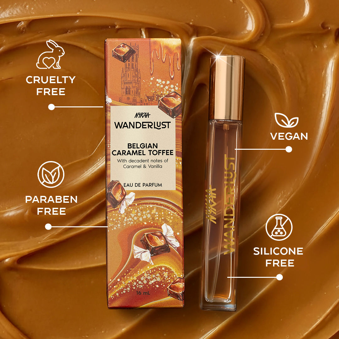 Nykaa Wanderlust Belgian Caramel Toffee EDP Long Lasting Perfume For Her Travel Friendly, Vanilla
