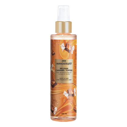 Nykaa Wanderlust Belgian Caramel Toffee Body & Hair Perfume Mist Long Lasting Fragrance For Her